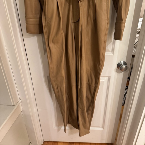 Jonathan Simkhai Tan Jumpsuit Versatile Style Katerina Vegan Leather - Picture 7 of 13